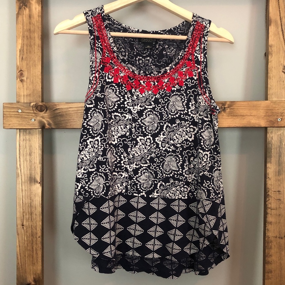 Lucky Brand | Mixed Pattern Peasant Tank Top